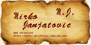 Mirko Janjatović vizit kartica